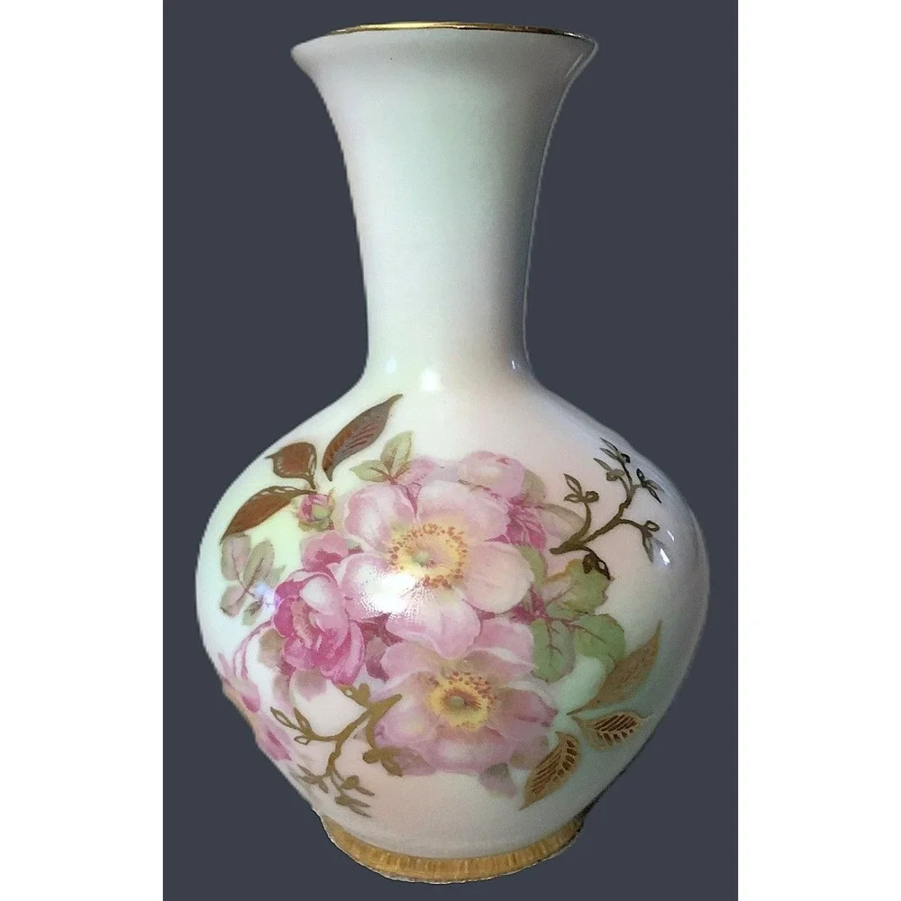 Antique Petite Cabinet Vase - Wild Rose - Bavaria Schumann Arzberg Germany
